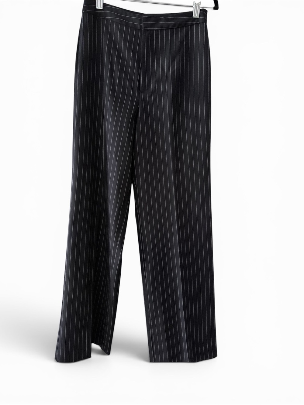 Stradivarius Black White Pinstripe Wide Leg Dress Pants 6